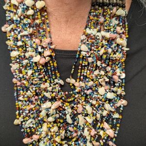 Colorful Beaded Necklace with Silver Accents
